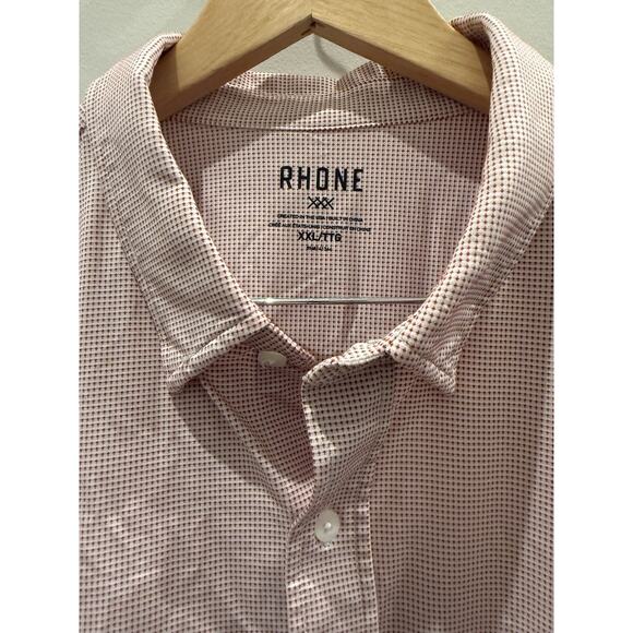 Rhone Men’s Red & White Dress Shirt Size XXL Classic Fit Fine Italian Fabric - Picture 2 of 5